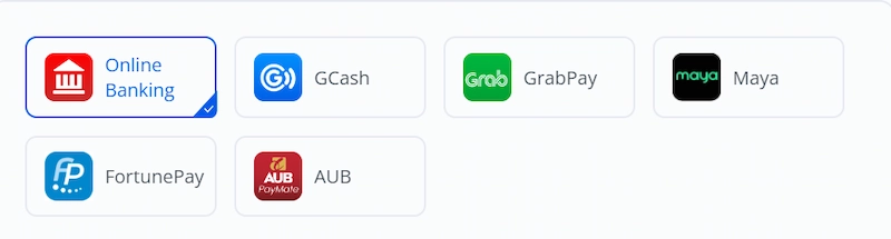 Choose the desired transaction method